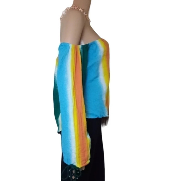 BCBGeneration Faded Striped Off The Shoulder Top - Picture 3 of 6